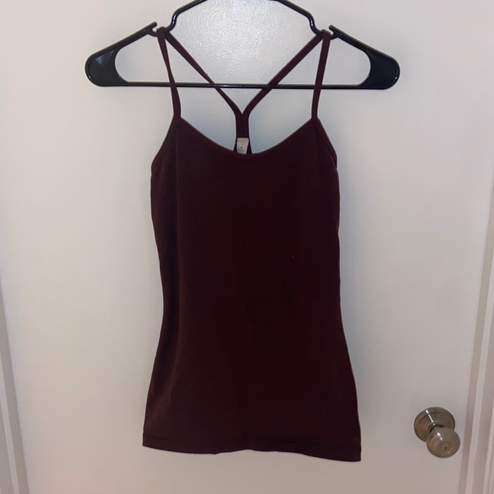Lululemon maroon tank top (razorback)- size 4